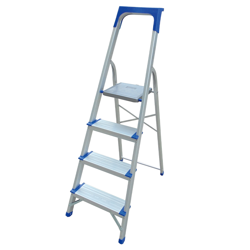 LJ303DLT -LJ30DLT 120mm big step 3-9 Steps Ladder with plastic tool tray Folding Aluminium Ladders with Safety Non-Slip Step